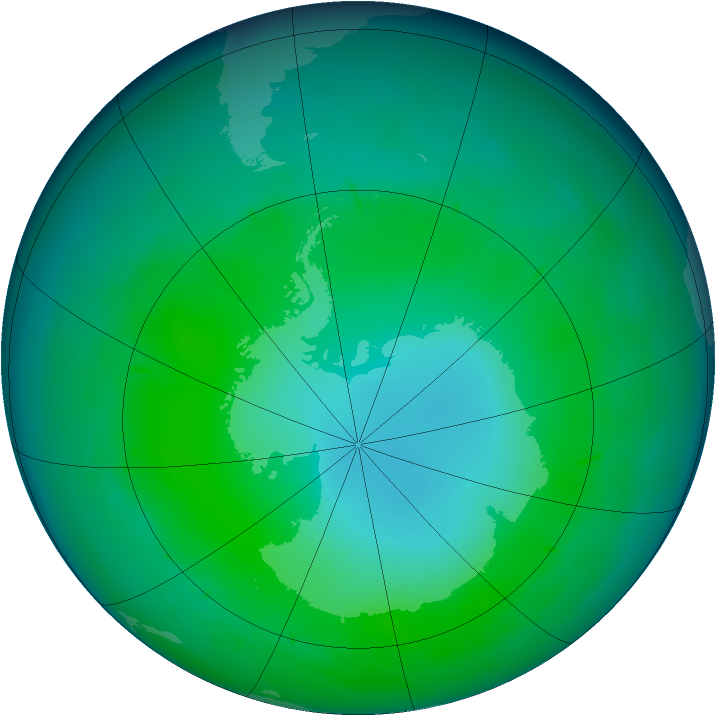 Antarctic ozone map for May 2010